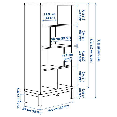 KALLAX Shelving unit with underframe, brown-red/black, 77x39x164 cm