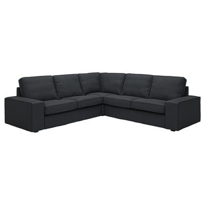 KIVIK sectional sofa, dark grey, sleek and modern design, thick cushions for comfort.