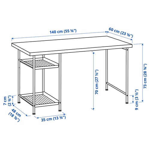 Illustration with measurements for the product: LAGKAPTEN.