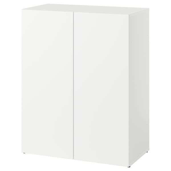 A white LASTARE storage unit. It has a simple square shape with minimalist design, ideal for various storage needs.