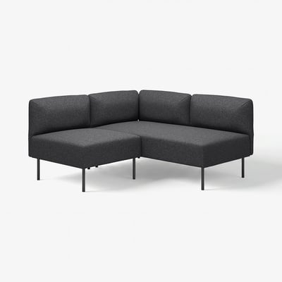 Modern grey LILLEHEM modular sofa, u-shaped, metal legs, removable fabric cover.