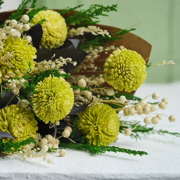 MÄVINN Flower bouquet, green/white