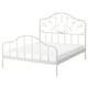 MELLGRUND bed, white, metal, curved headboard, elegant.