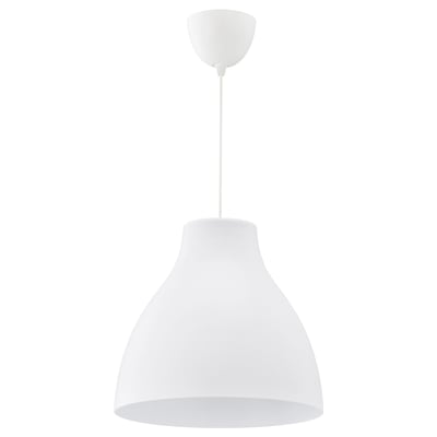 MELODI pendant lamp, white, round shape, ceiling mounted, plastic material.