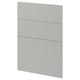 A light grey, rectangular METOD kitchen cabinet front. It has a sleek, modern design with three sections.