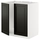 METOD kitchen cabinet, white & black, square, modern design, with dark bevelled doors.