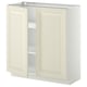 Off-white kitchen cabinet, METOD series, rectangular shape, two doors, bevelled edges, cream colour.