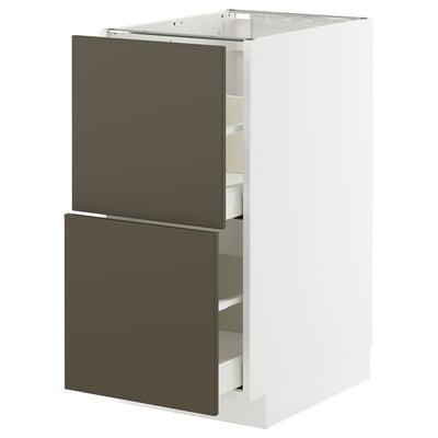 METOD kitchen cabinet with dark brown havstorp drawers, modern design.