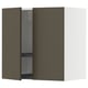 METOD wall cabinet with dark brown havstorp doors, square shape, adjustable shelf, modern design.