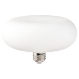 Molnar led light bulb, white, glass, round shape, simple design.