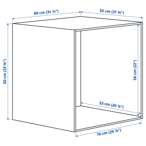 Illustration with measurements for the product: PLATSA.