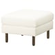 White SALTSJÖBADEN footstool with wooden legs, square shape, simple modern design.