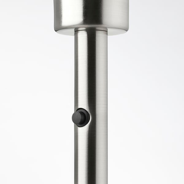 Elegant metal lamp base, polished finish. Single dial button, modern design.