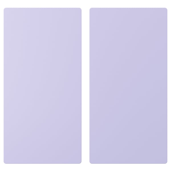 Two identical pastel purple rectangular storage doors side by side. Simple, modern design with rounded corners.