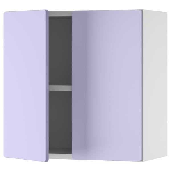 Purple kids wall cabinet, rectangular, two hinged doors, SMÅSTAD.