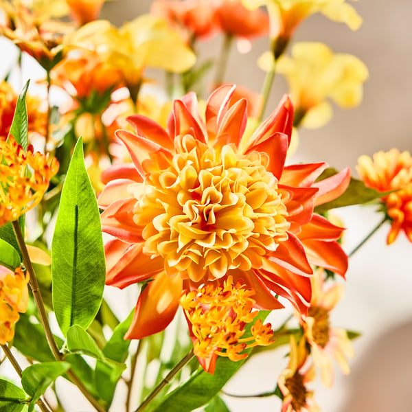 SMYCKA Artificial bouquet, in/outdoor/orange, 60 cm
