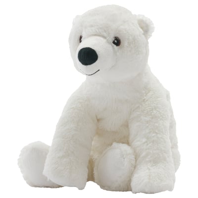 A white, snuggly SNUTTIG teddy bear. Soft and huggable, it’s made of polyester, perfect for cuddling.