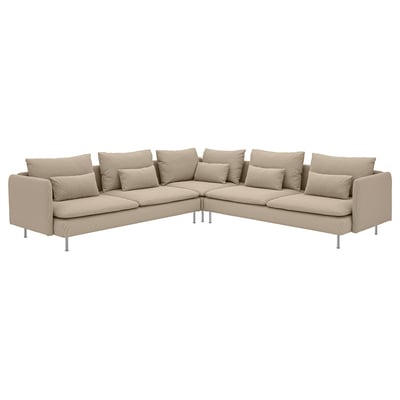 SÖDERHAMN Corner sofa, 6-seat, Kelinge beige