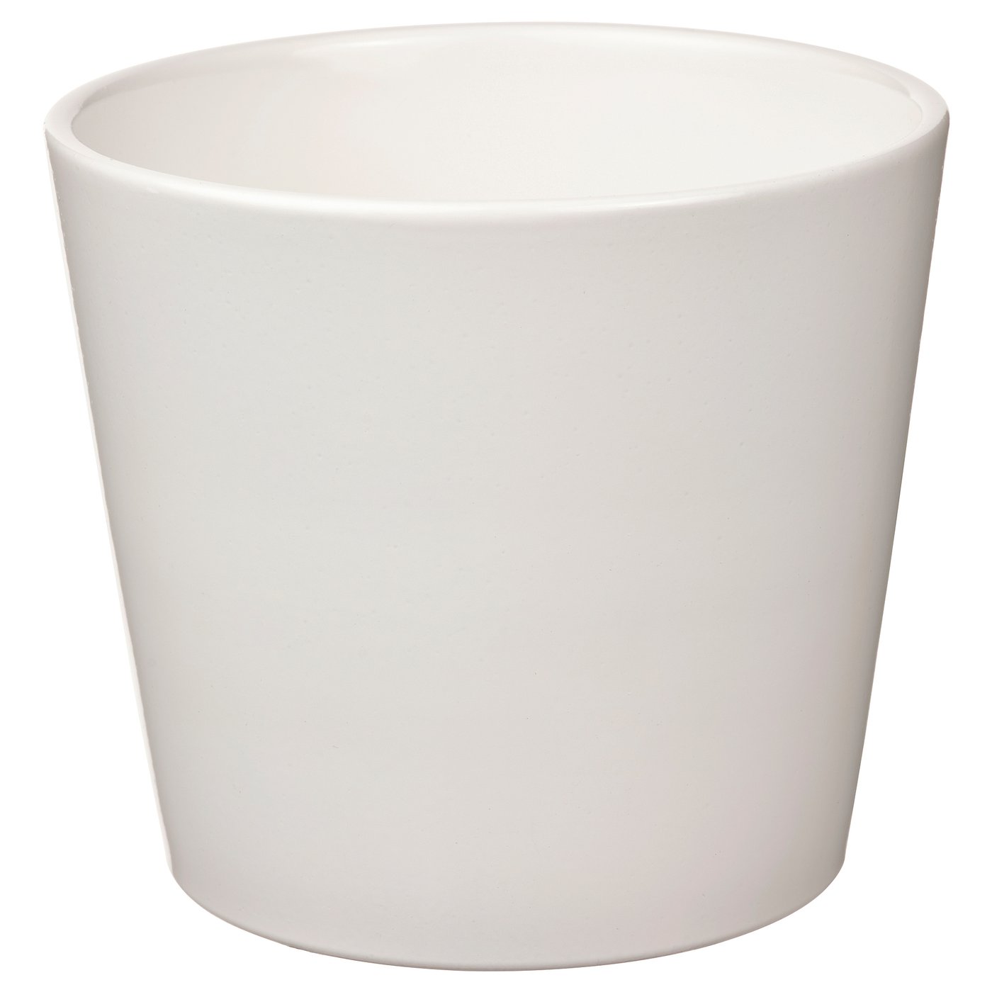 White SOJABÖNA earthenware planter by ilse crawford, minimalist design.