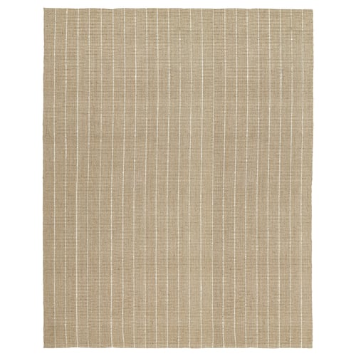 TIOKRONA flat-woven jute rug, beige with white stripes, natural, rectangular.