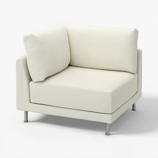 An UPPÅKRA cream-colored sofa corner module with a modern, inviting design and clean lines.