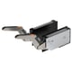 UTRUSTA hinge, silver & black, modern design, includes soft close feature.