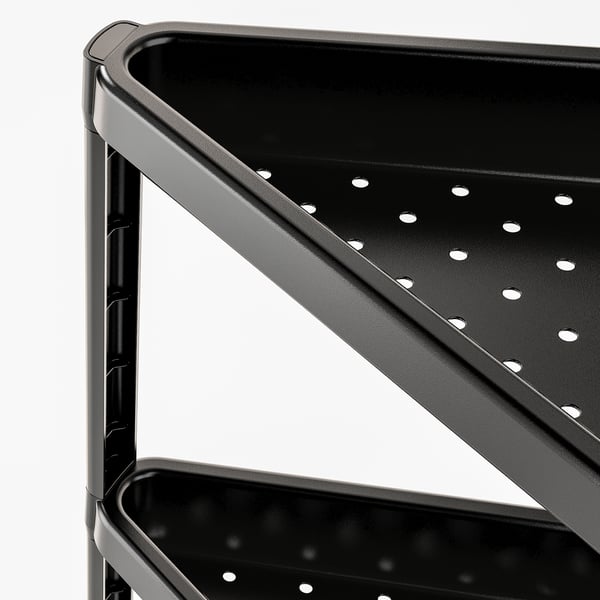 VESKEN Corner shelf unit, black, 33x33x71 cm
