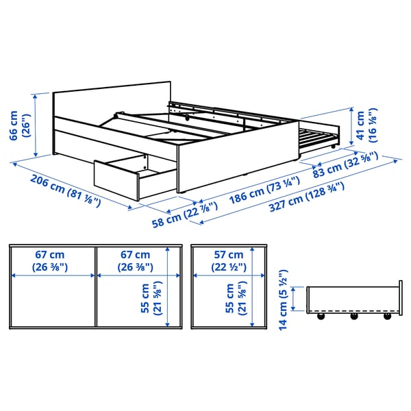 Illustration with measurements for the product: VIHALS.