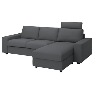 The VIMLE sectional sofa is grey, modern, and l-shaped with detachable sections for custom configurations.