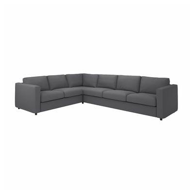 VIMLE grey sectional sofa, modern design, l-shape, soft fabric.