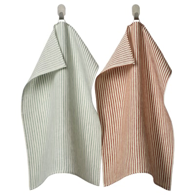ÄLVMAL Dish towel, pale blue/orange stripe, 45x60 cm