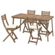 ASKHOLMEN outdoor table and chair set, beige, wood, rectangular, simple & stylish design.