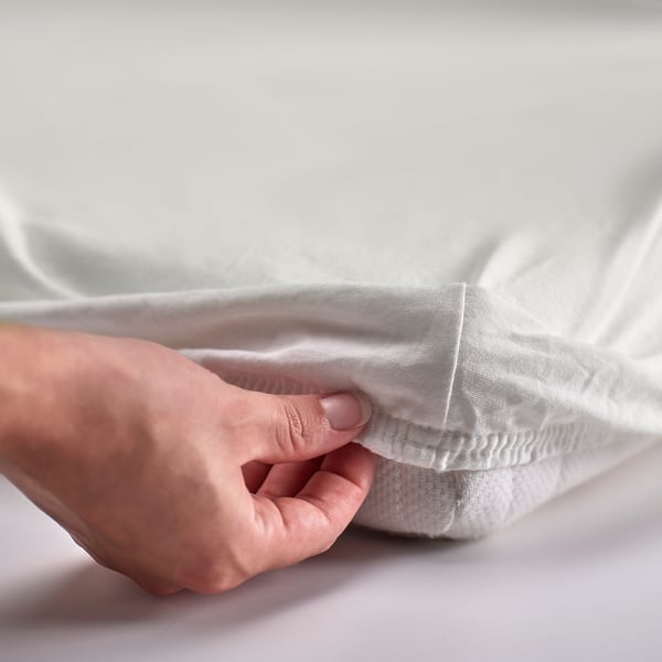 BARNDRÖM Fitted sheet for extendable bed, white, 80x130 cm