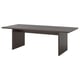 Berghyttan dining table, dark brown, wooden rectangular top, minimalist design with adjustable feet.