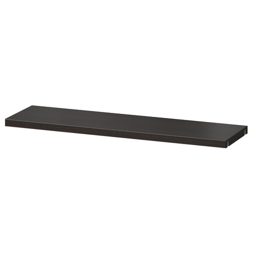 Black BESTÅ wall shelf, rectangular, minimalist.