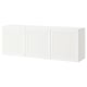White BESTÅ wall cabinet with 3 doors, modern storage unit.