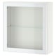 White BESTÅ wall cabinet with glass door, rectangular design.