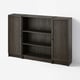 BILLY / OXBERG Bookcase comb w doors, dark-brown oak effect, 160x106 cm