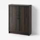 Black-brown BILLY bookcase with 2 doors for storage