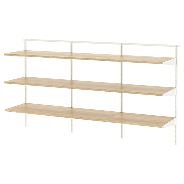 BOAXEL Shelving unit, white/oak, 182x40x101 cm