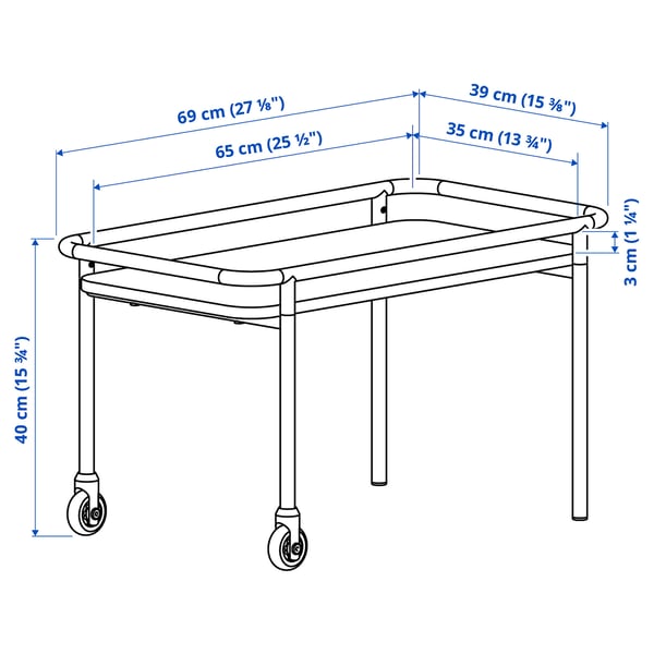 Illustration with measurements for the product: BRÄNNBOLL.