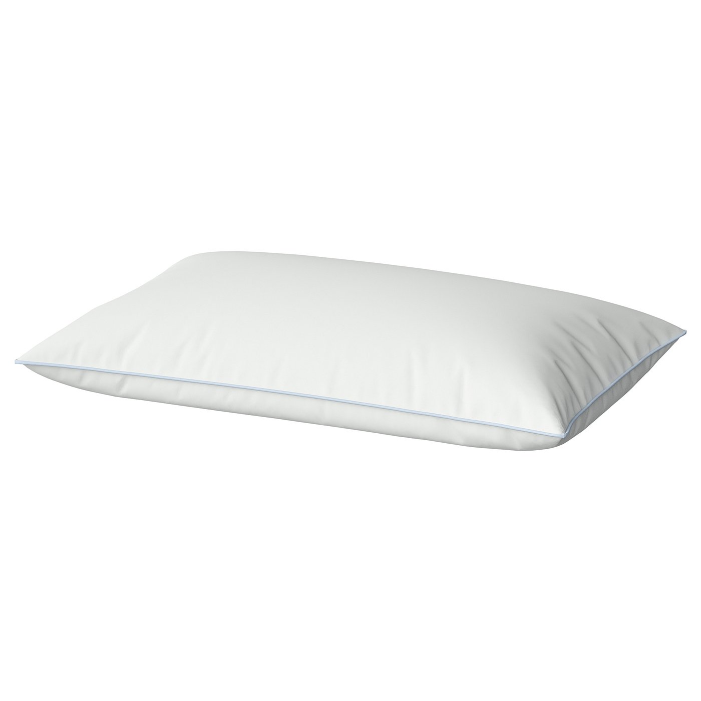 A white BRUKSVARA pillow with soft microfiber, rectangular shape, and smooth design.