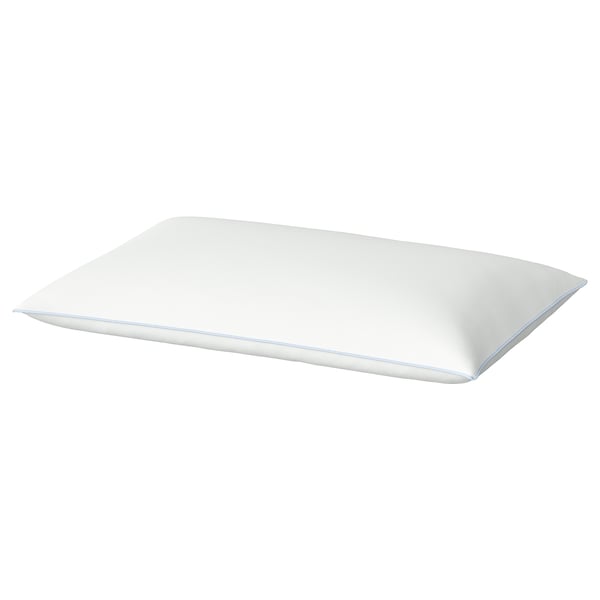 A white BRUKSVARA pillow, rectangular in shape, with a smooth, microfiber surface designed for comfort and easy care.