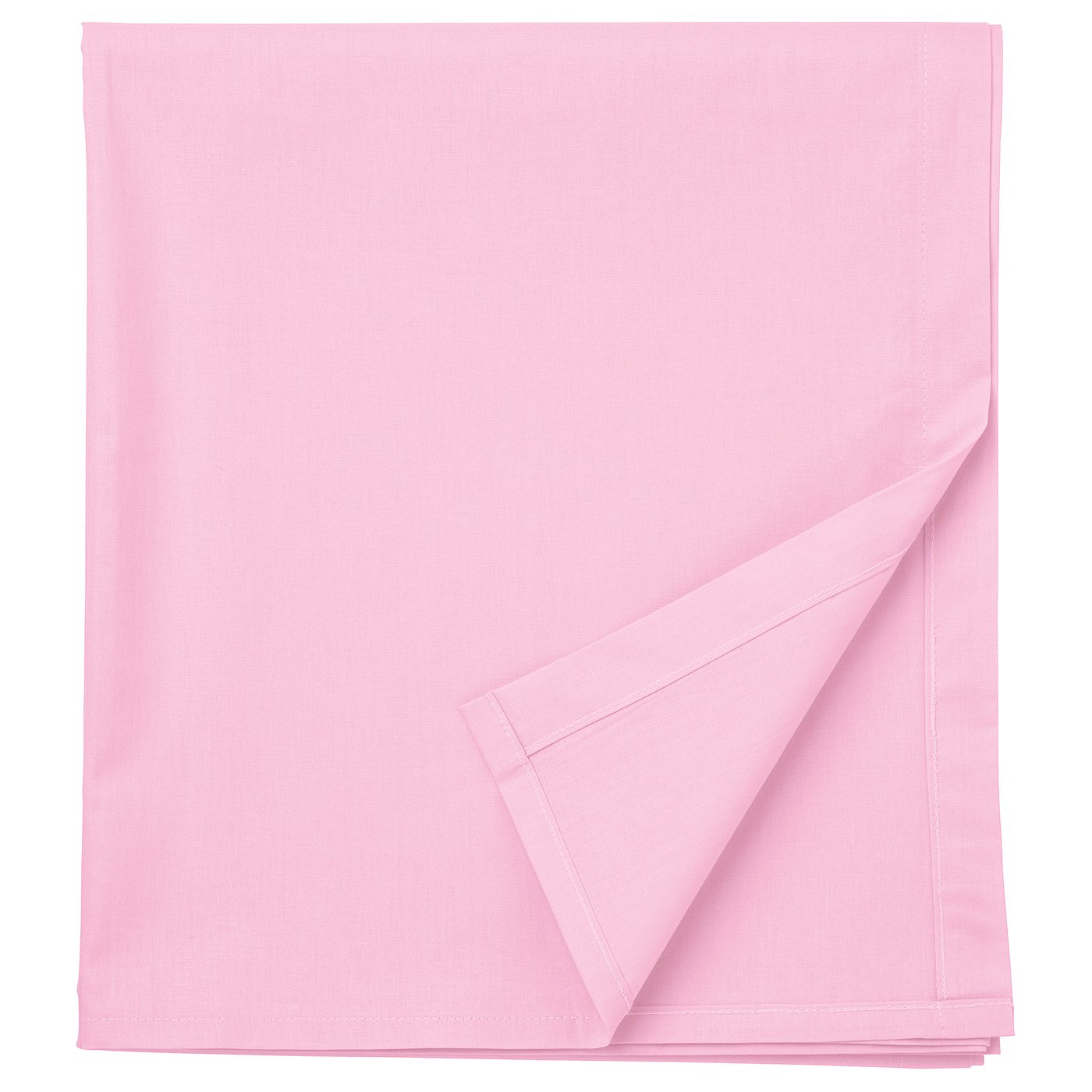 A pink DVALA flat sheet, folded, made of soft cotton with hemmed edges.