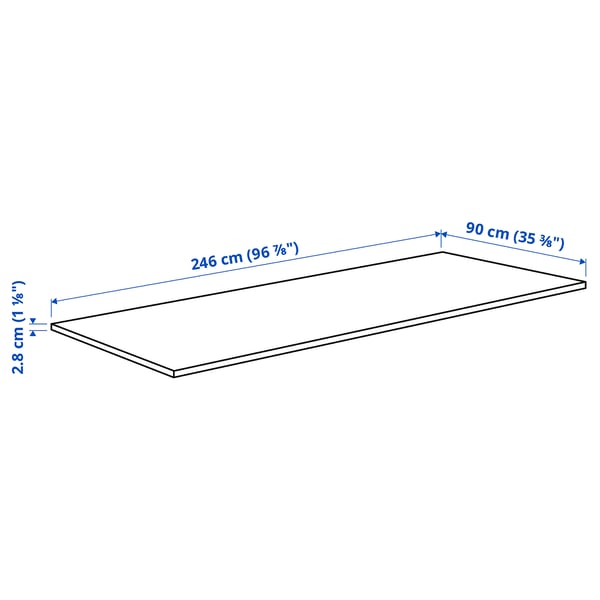 Illustration with measurements for the product: EKBACKEN.