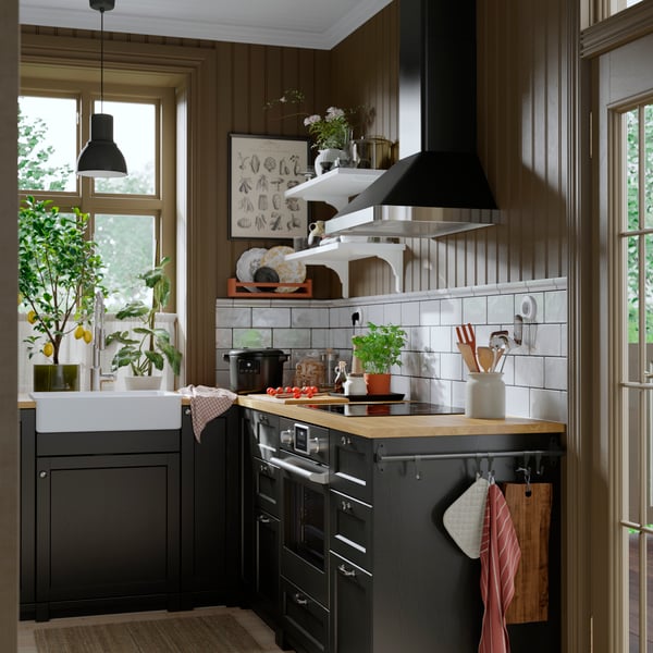 EKBACKEN Countertop, light oak effect/laminate, 186x2.8 cm