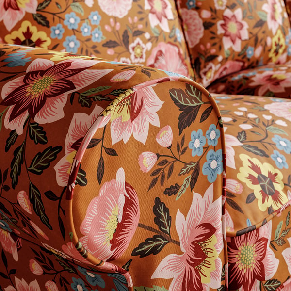 EKTORP Loveseat, Mångbyn brown/multicolour