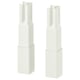 Two white ENHET legs for kitchen base frames, featuring a sleek, modern design with adjustable height for stability and easy cleaning.
