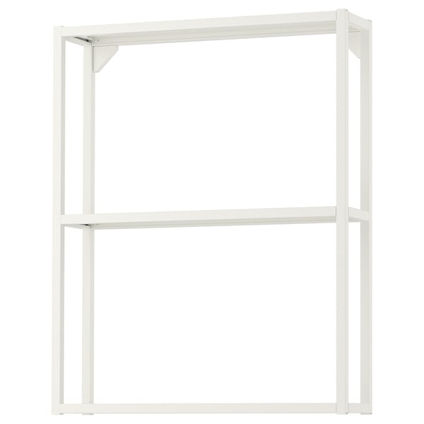 ENHET white metal storage frame, 3 shelves, minimalist design.