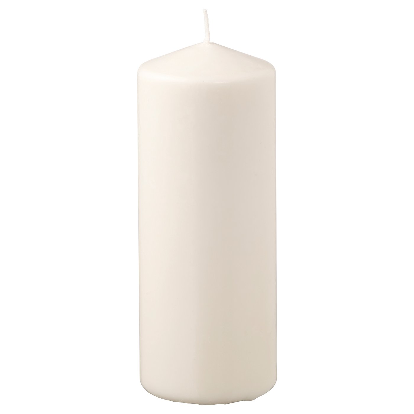 FENOMEN white pillar candle, cylindrical shape, unscented, made from plant-based wax and paraffin.